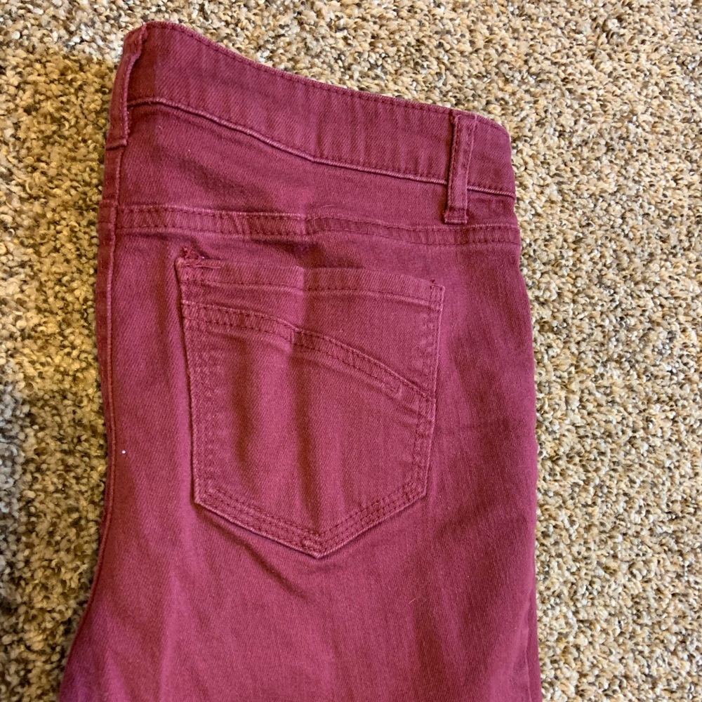 Maroon skinny jeans